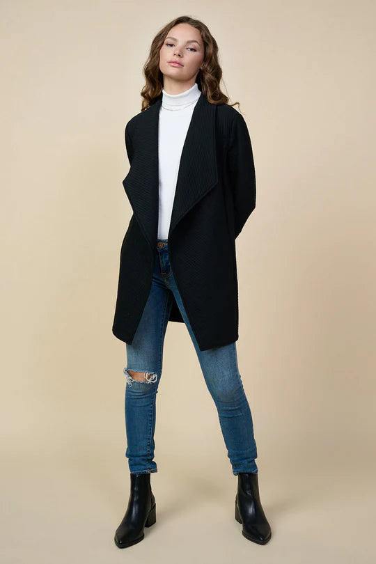 Quilted Knee Length Cardigan - Image 7
