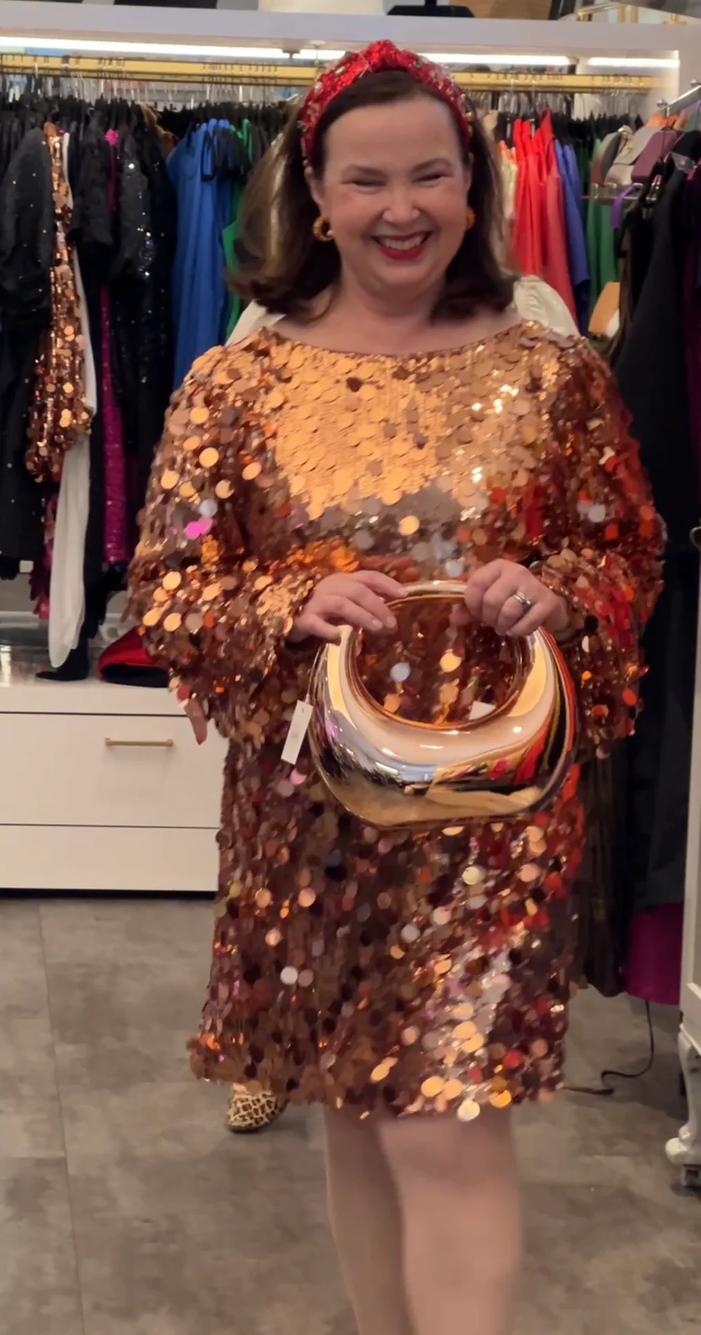 Bronze Spangles Sequins Dress - Image 5