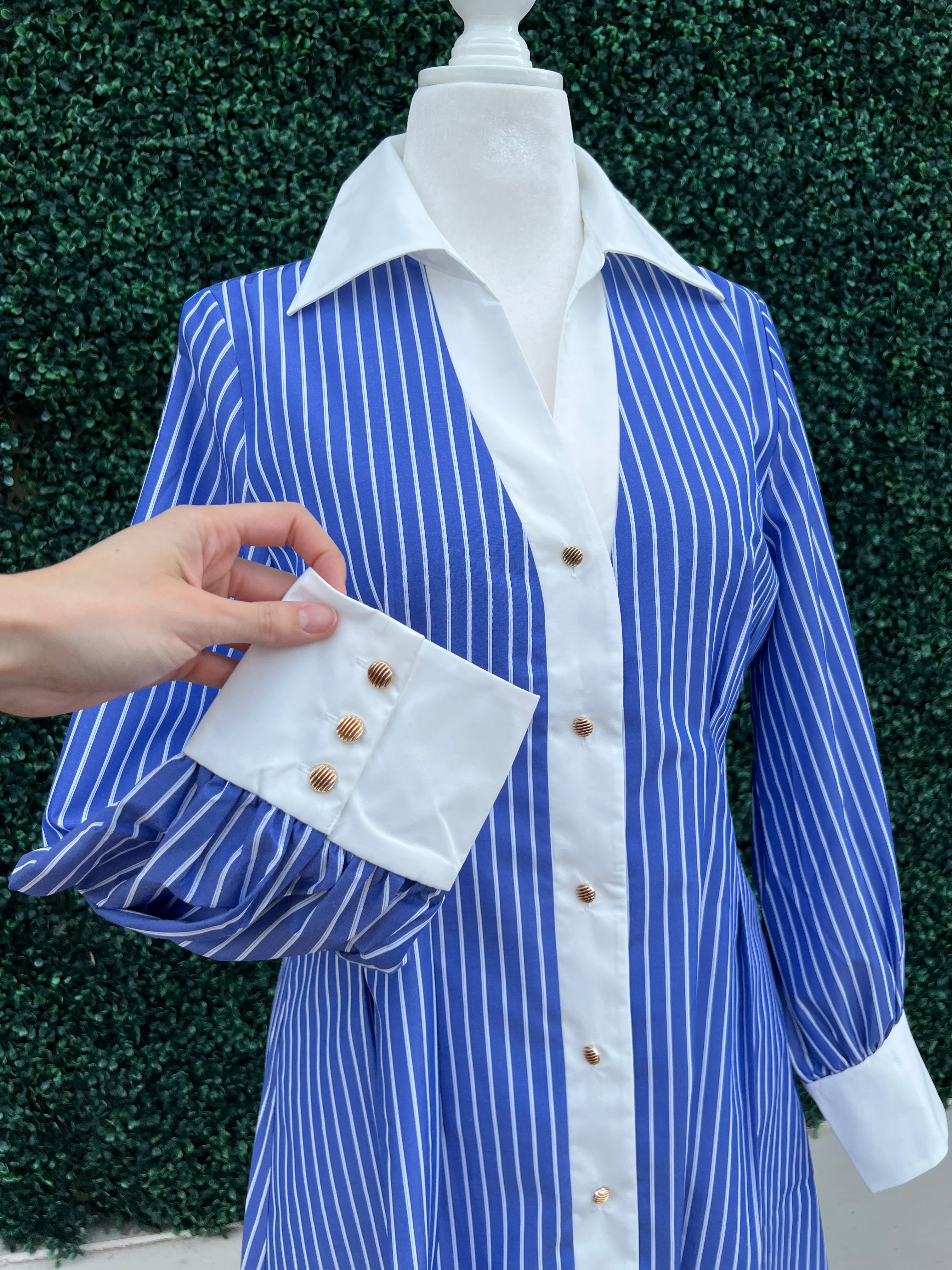 Fit & Flair Pinstripe Shirt Dress - Image 5