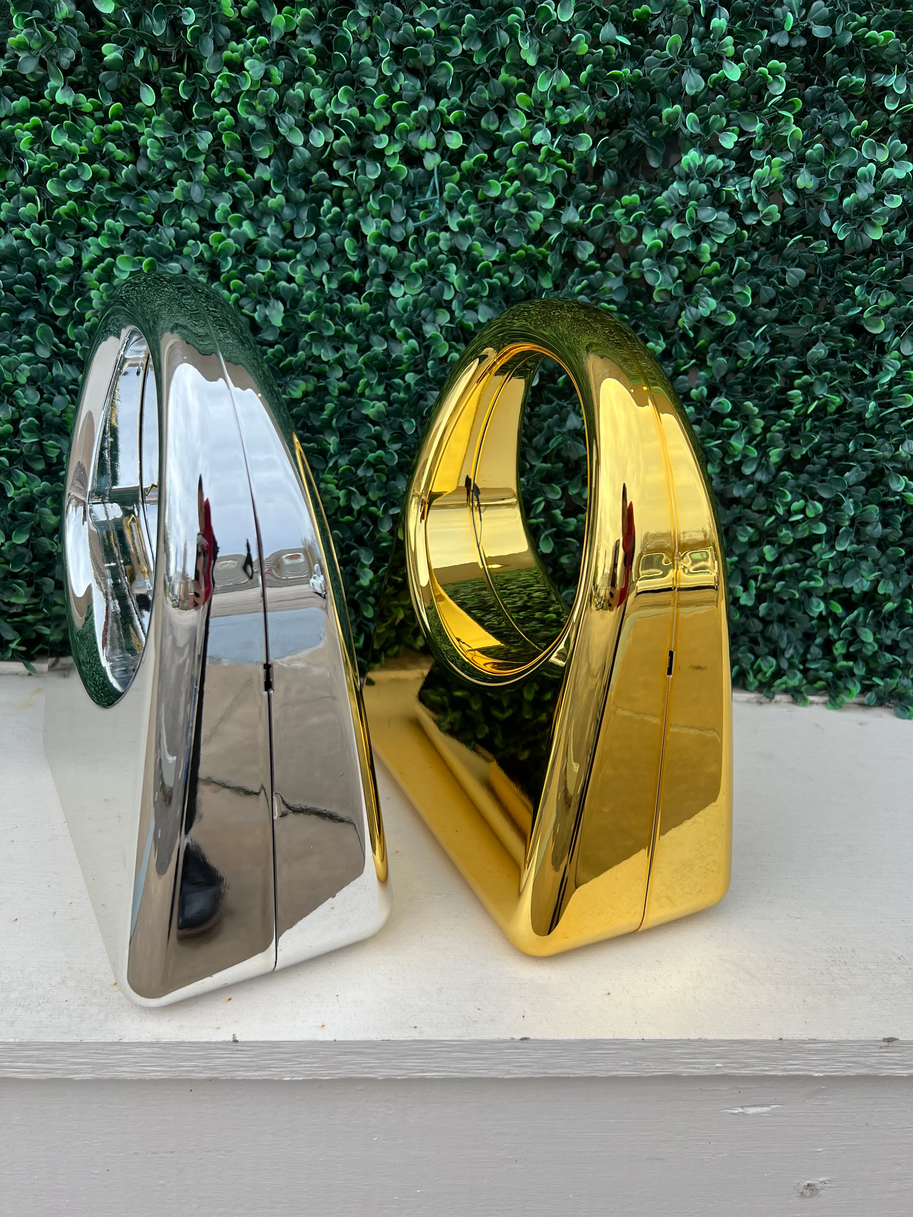 Square Metallic Acrylic Top Handle Purse - Image 2