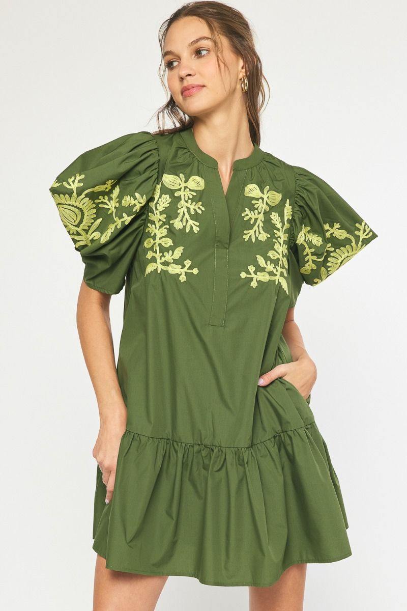 Olive and Lime Dress - Image 3