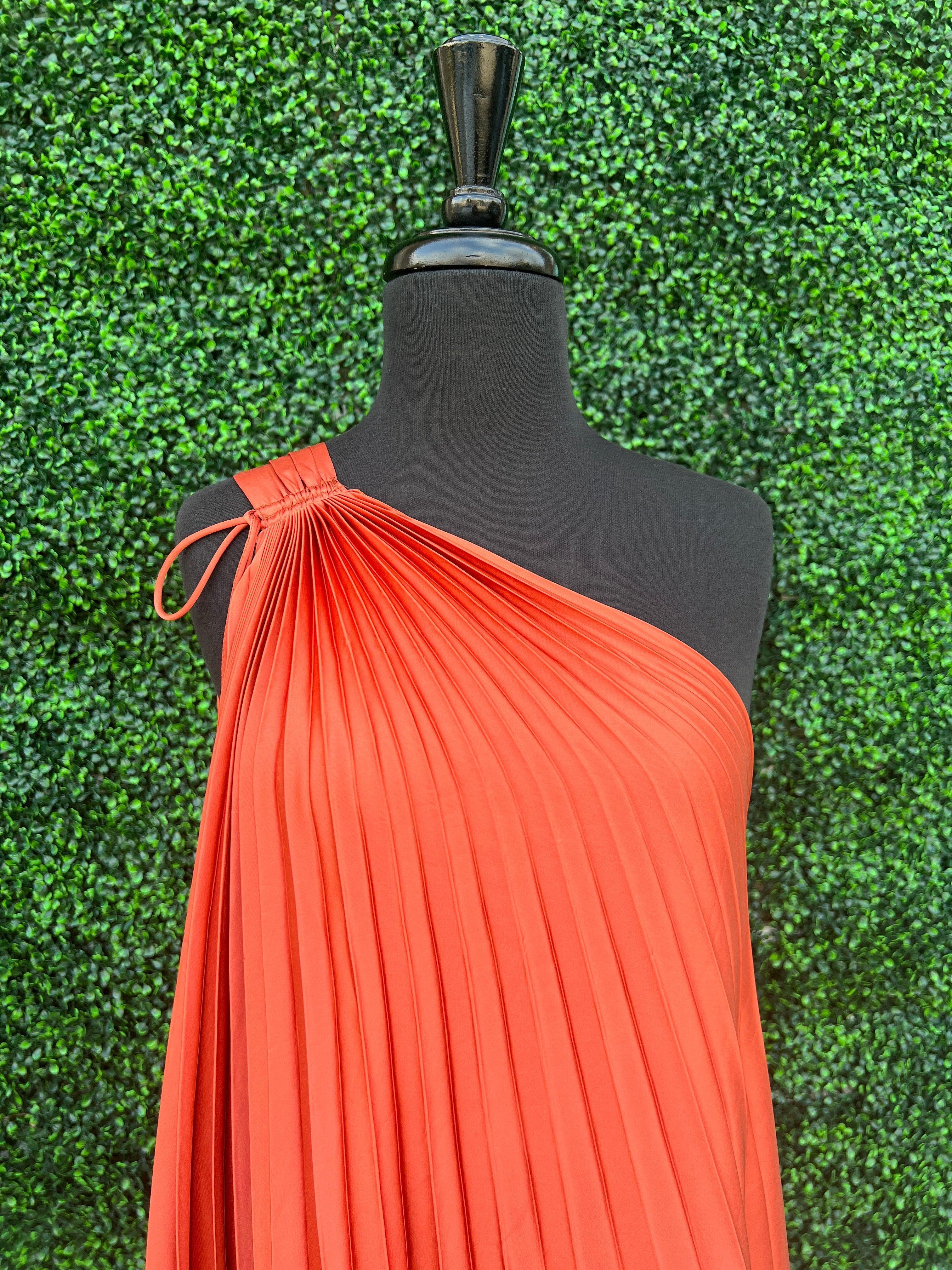 Silky Pleated Goddess Dress - Image 4
