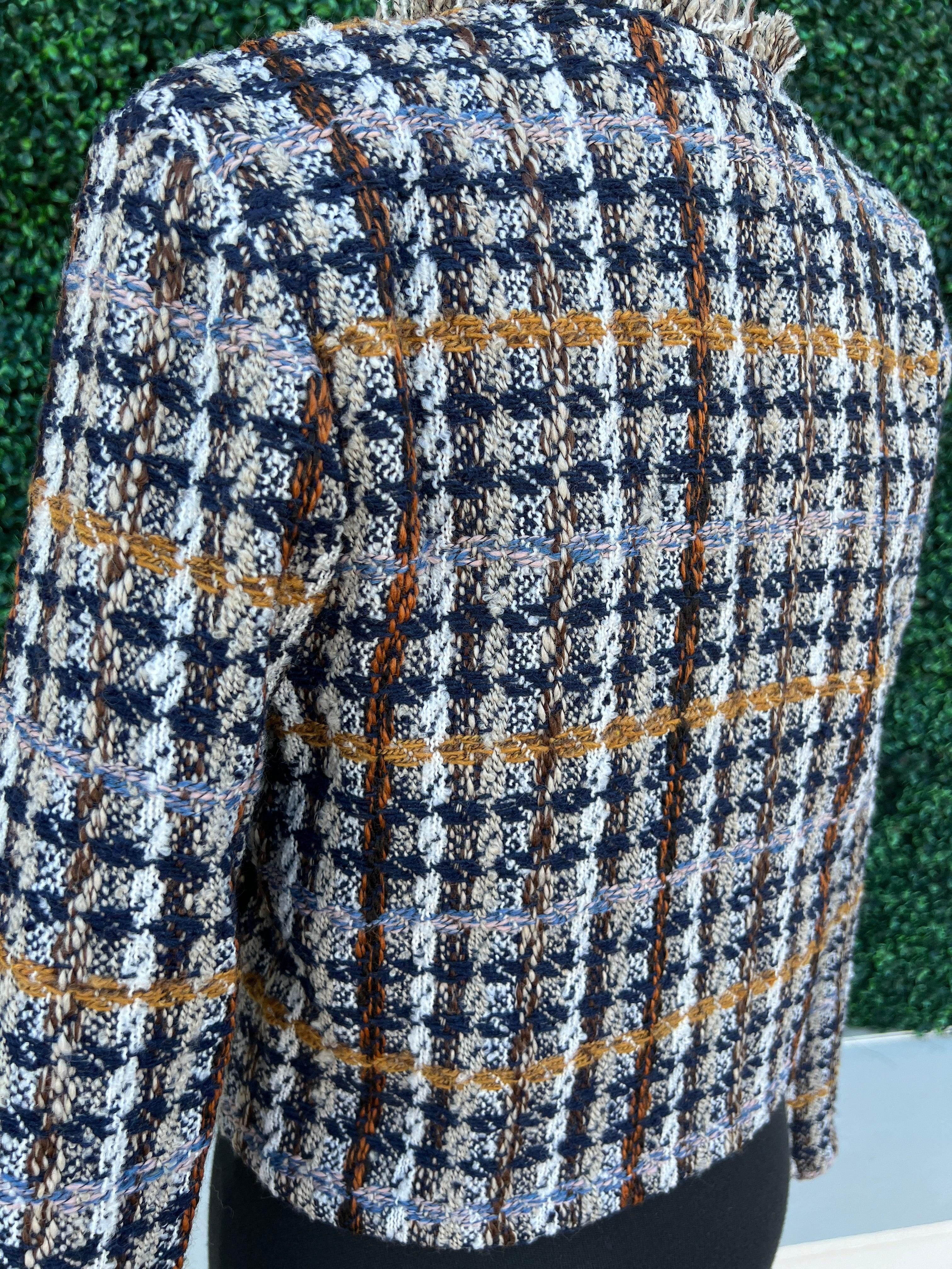 Plaid Tweed Boxy Blazer - Image 4