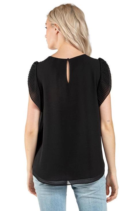Pleated Sleeve Chiffon Blouse - Image 4