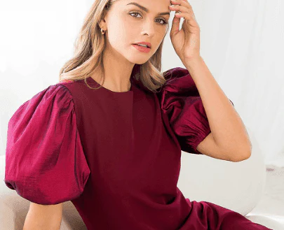 Poinsettia Puff Dress - Image 2