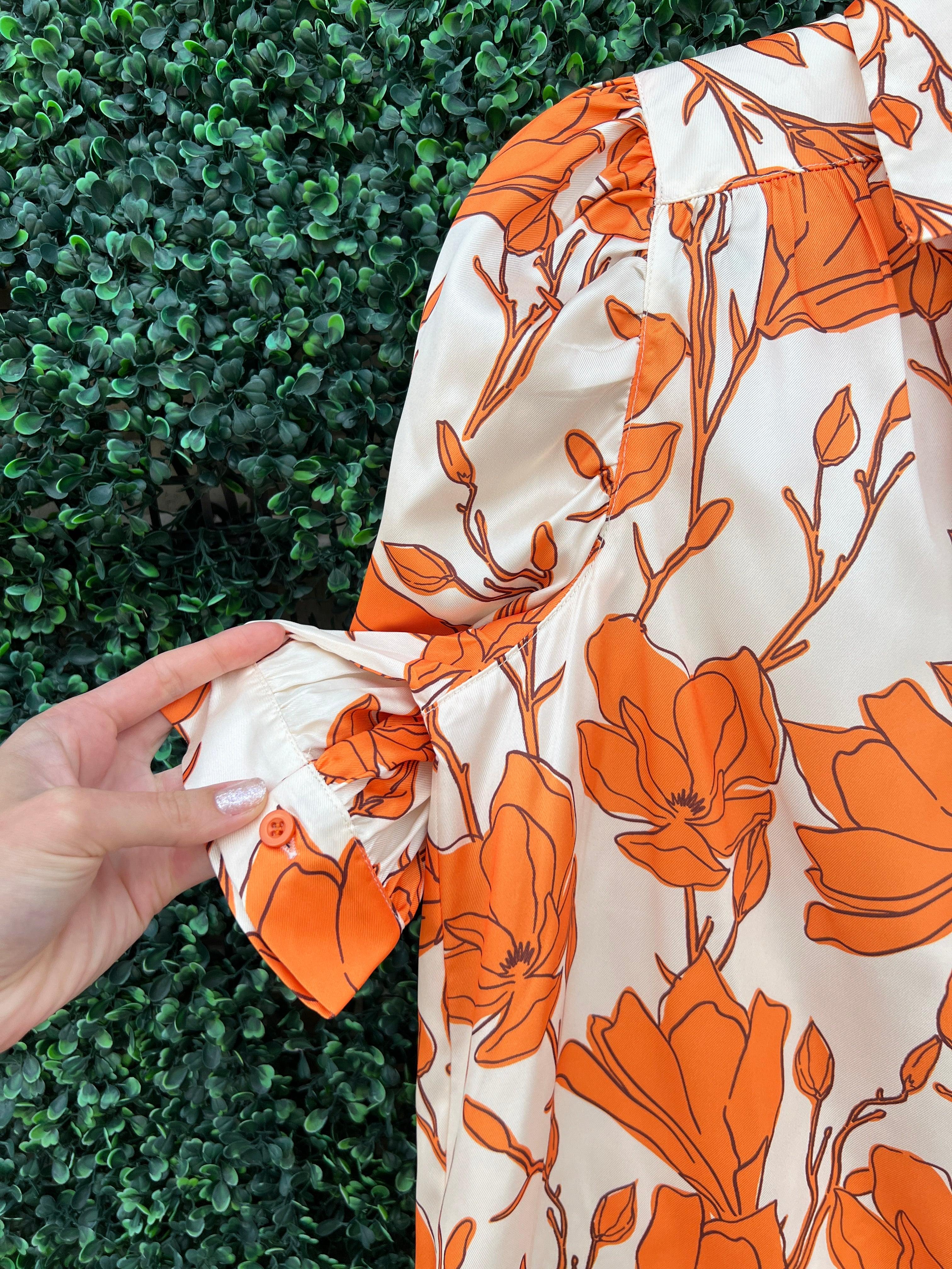Orange Lilies Blouse - Image 4