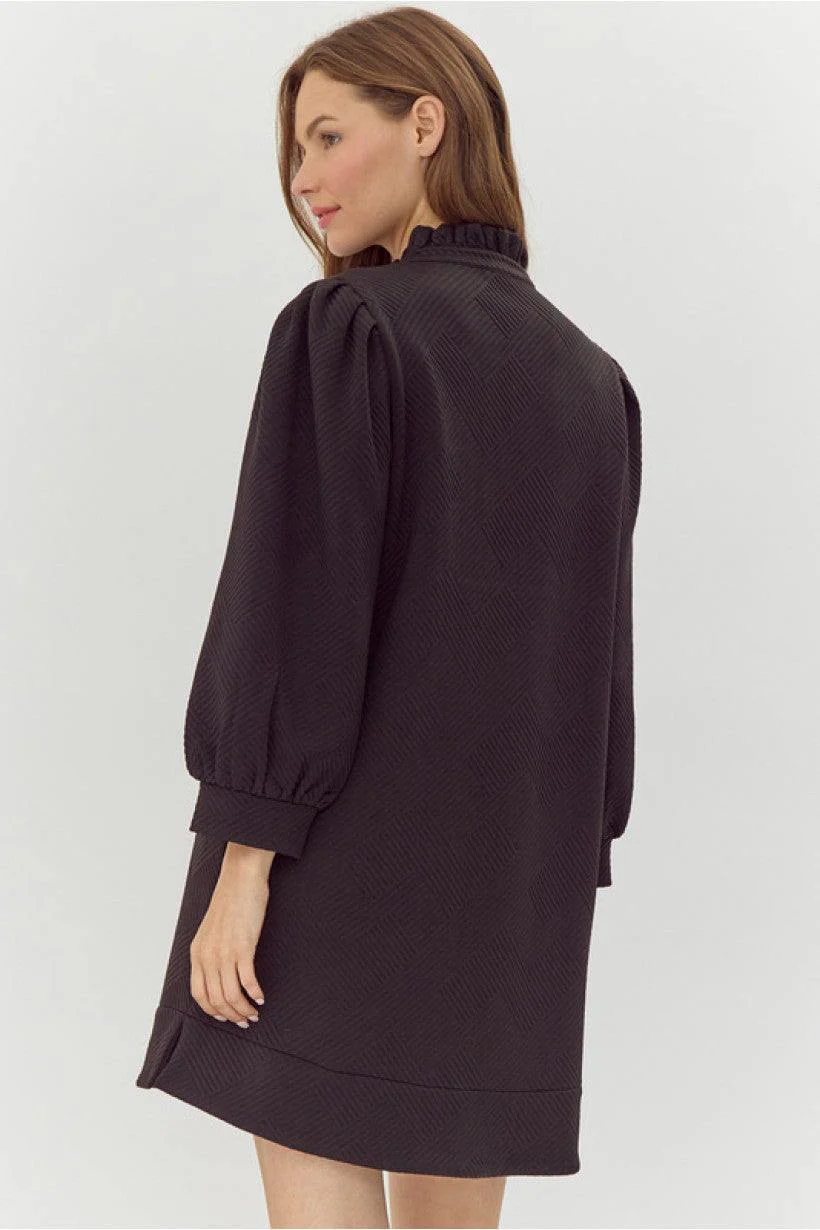 Textured Long Sleeve Dress - Image 2