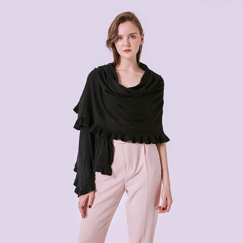 Ruffled Acrylic Shawl - Image 4