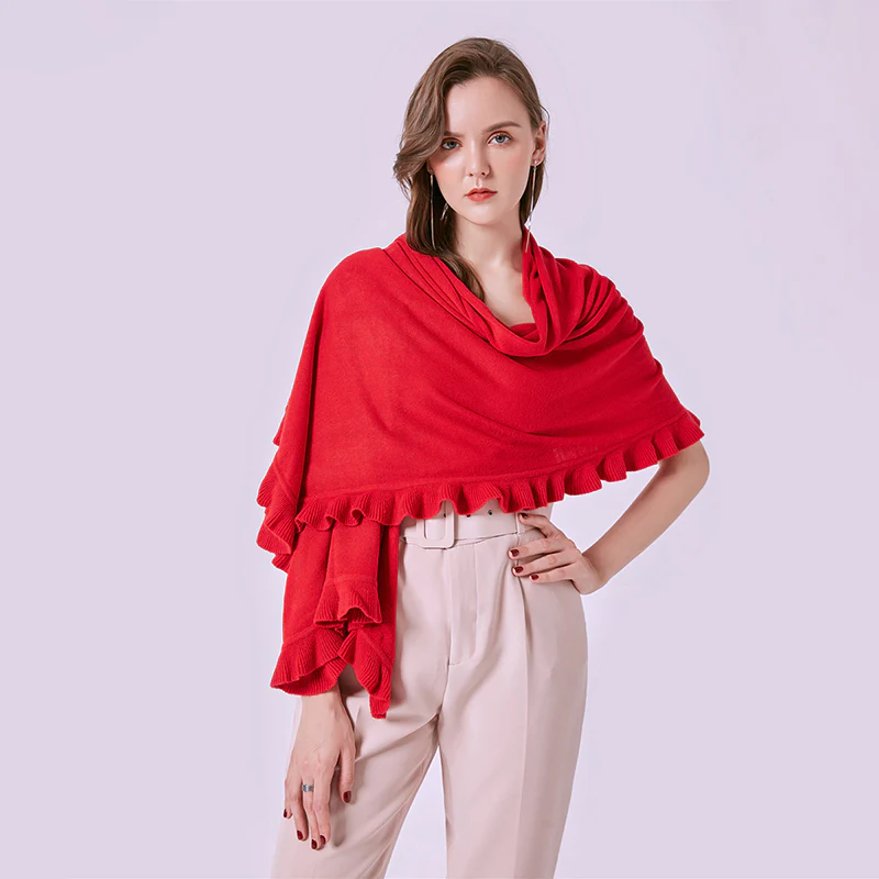 Ruffled Acrylic Shawl - Image 6