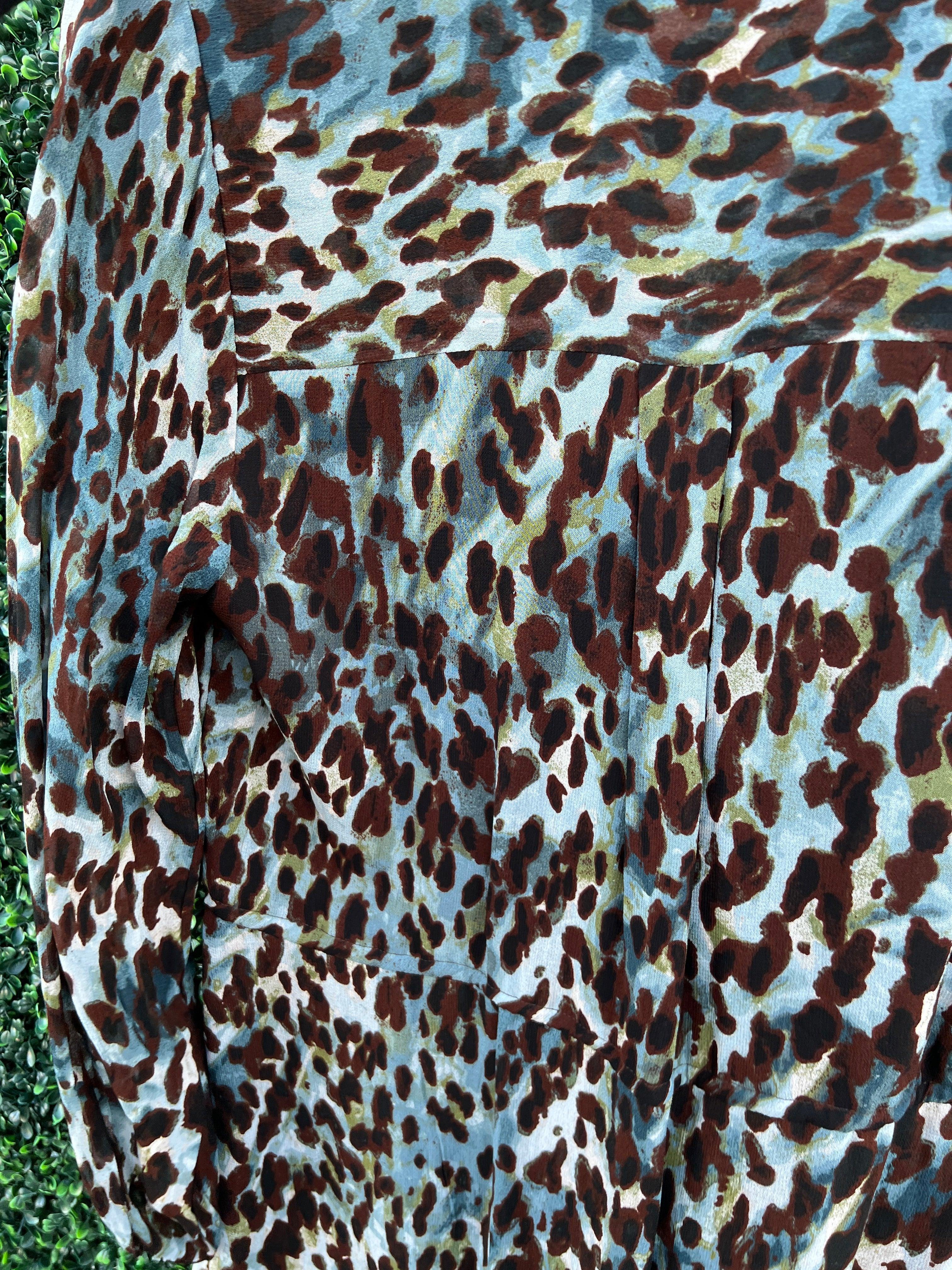 Brown and Blue Cheetah Dress - Image 2
