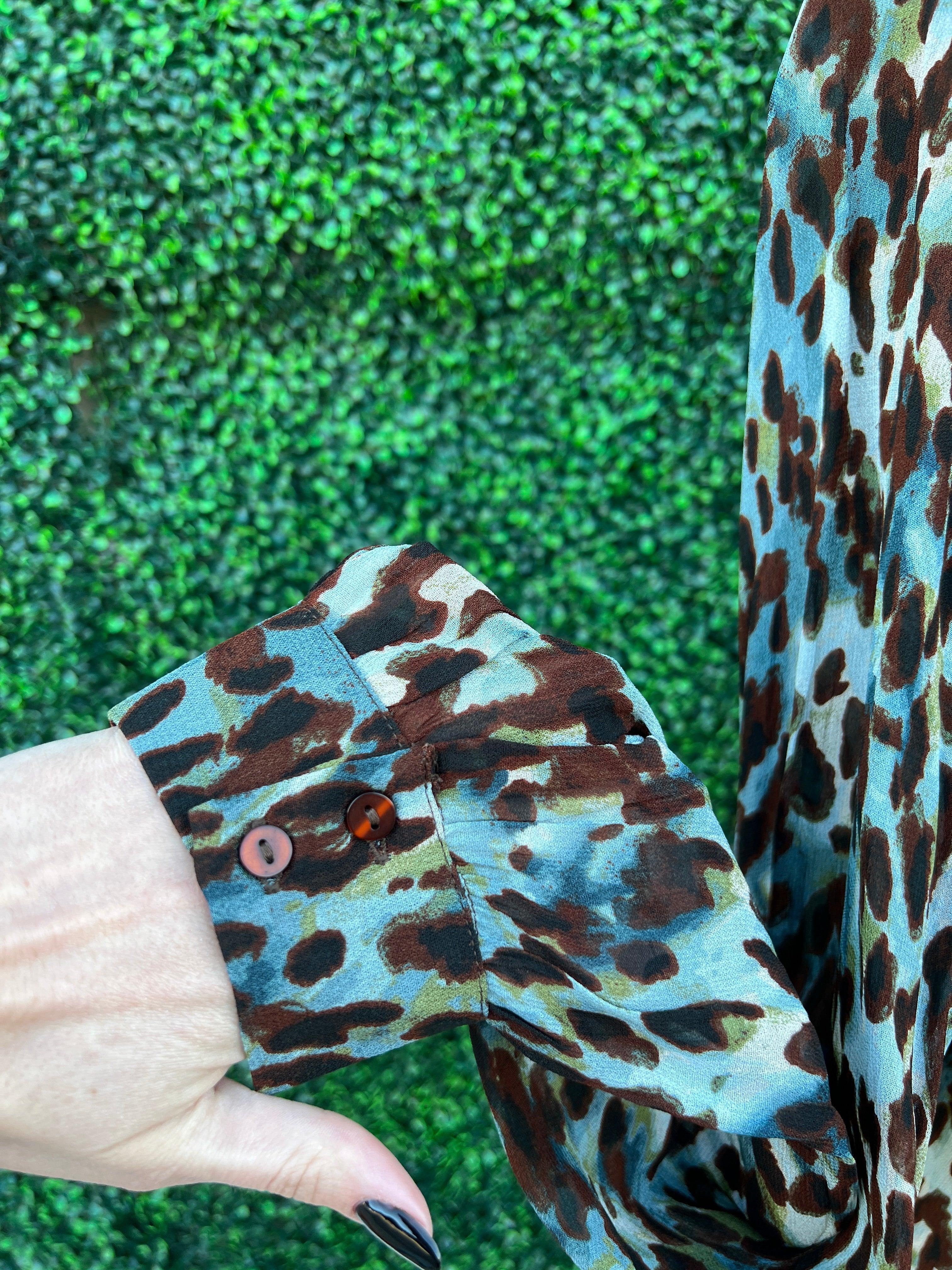 Brown and Blue Cheetah Dress - Image 3