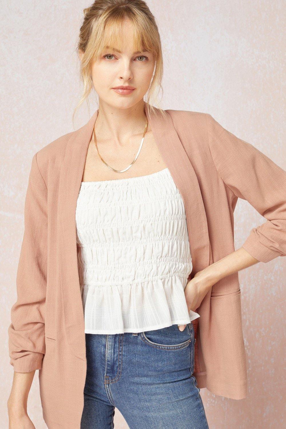 Shirred Blazer Jacket - Image 12
