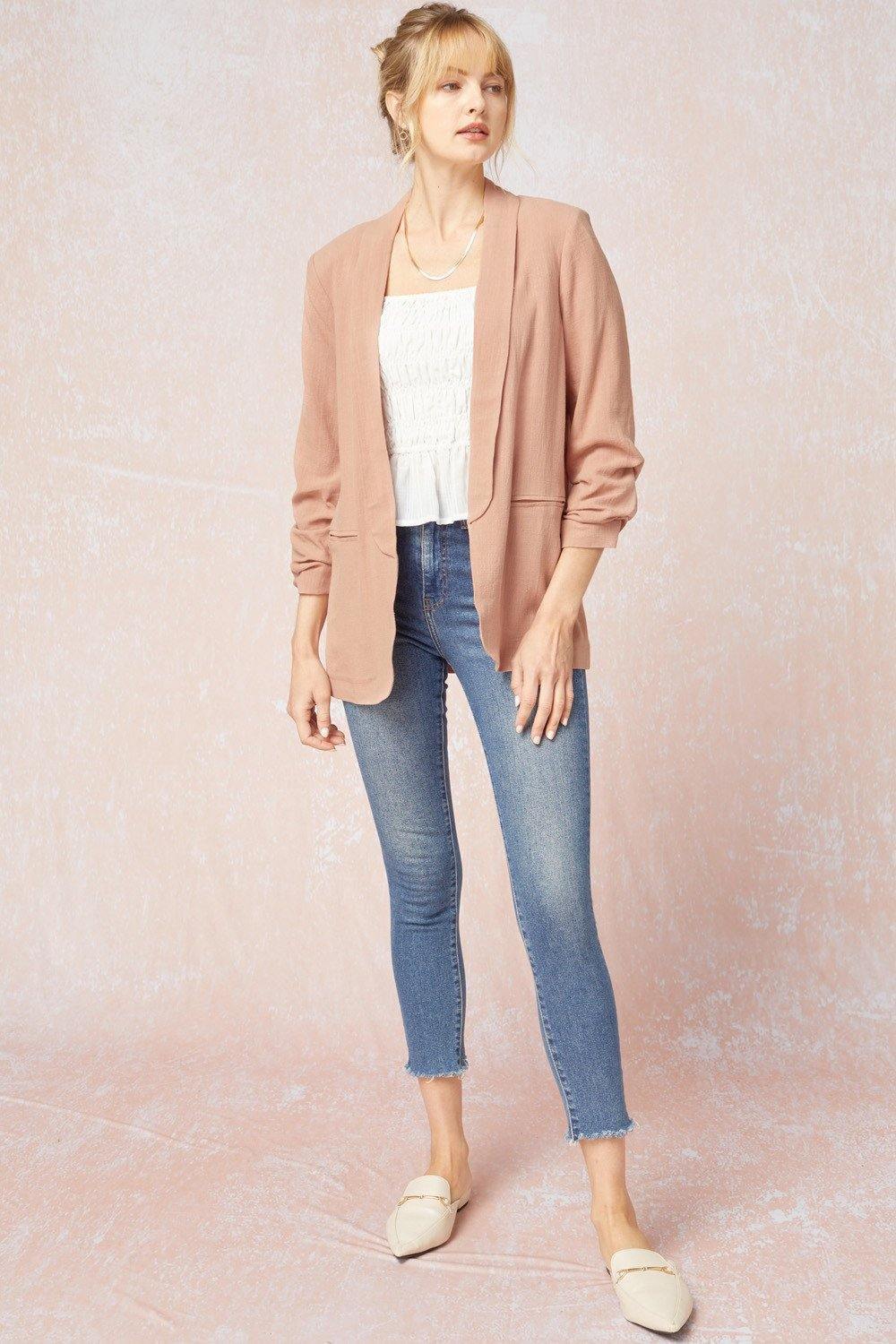 Shirred Blazer Jacket - Image 2