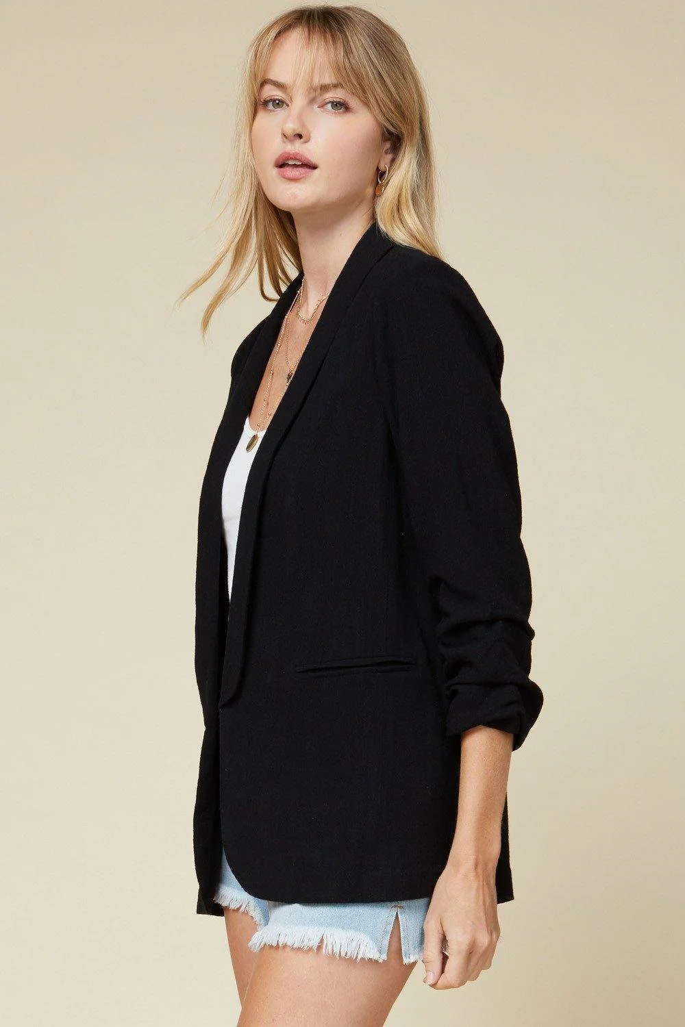 Shirred Blazer Jacket - Image 8