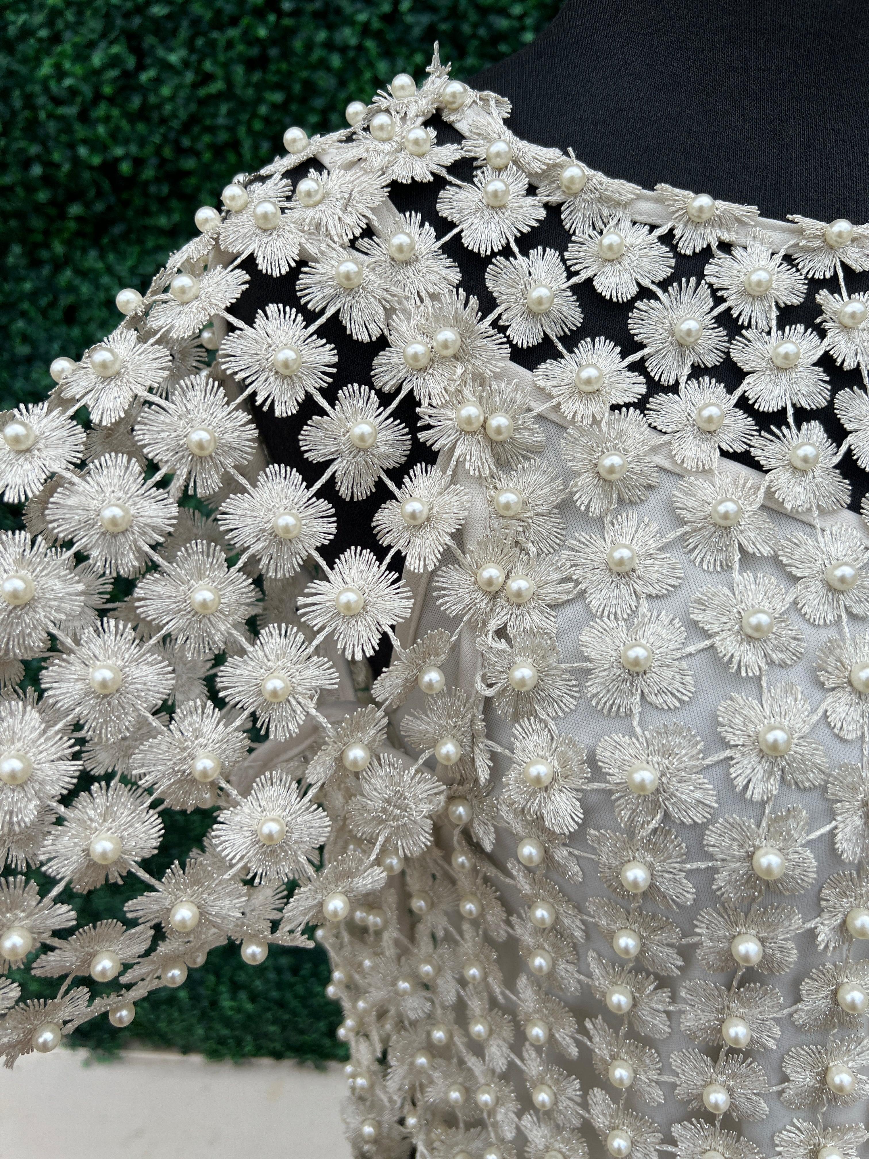Pearl Overlay Blouse - Image 2
