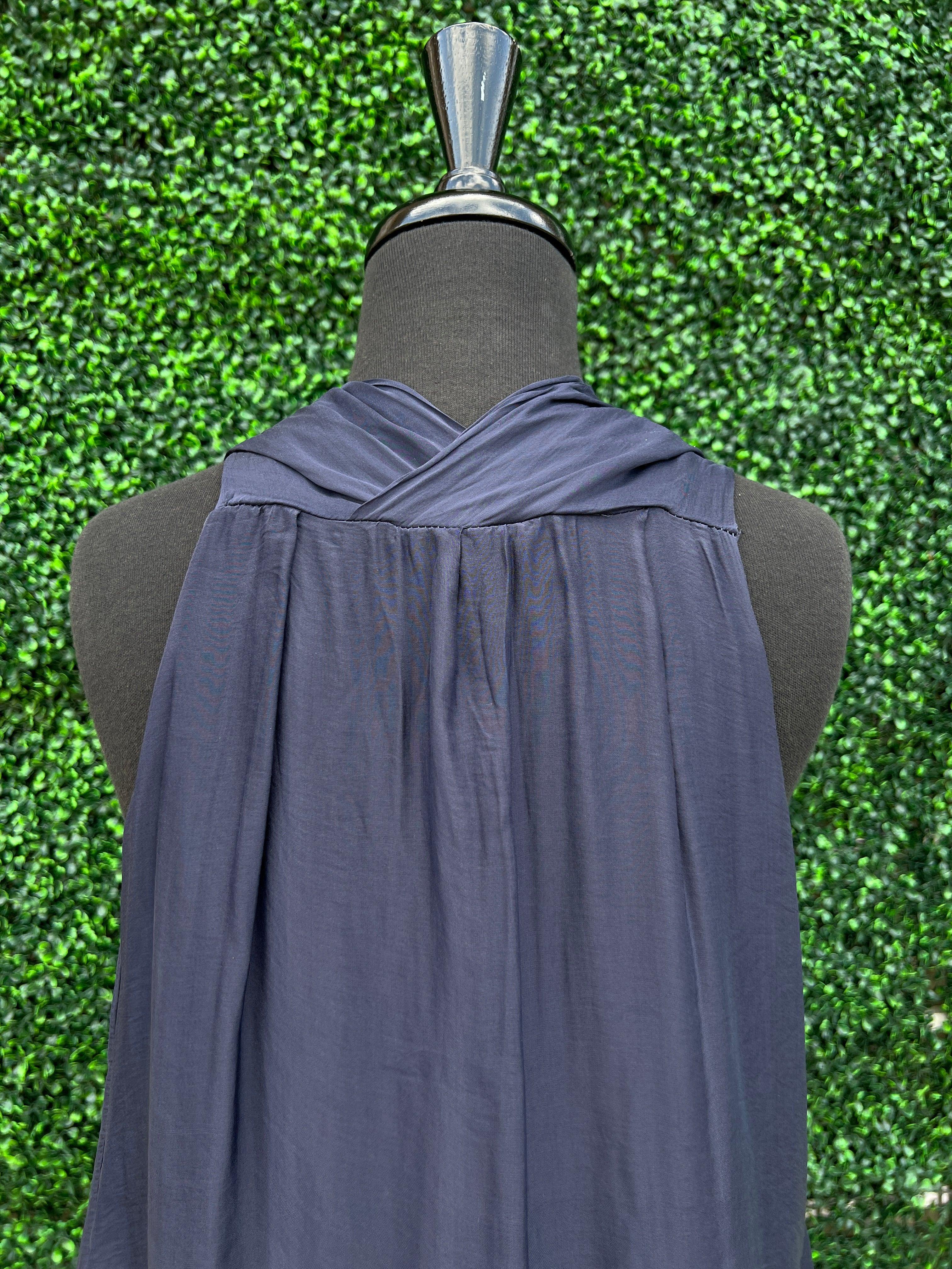 Silk Cowl Neck Overlay Dress - Image 5