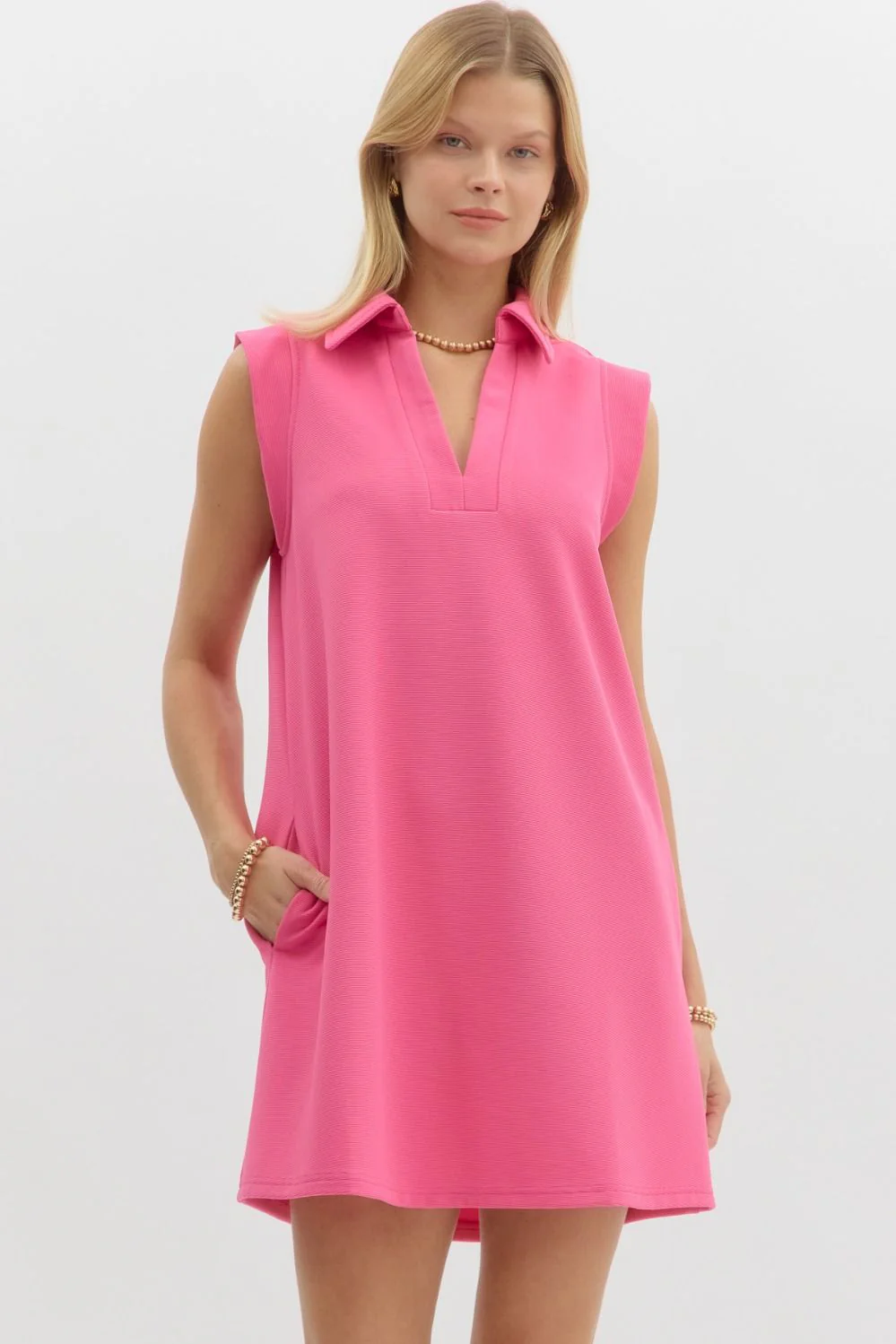 Hot Pink Textured Dress