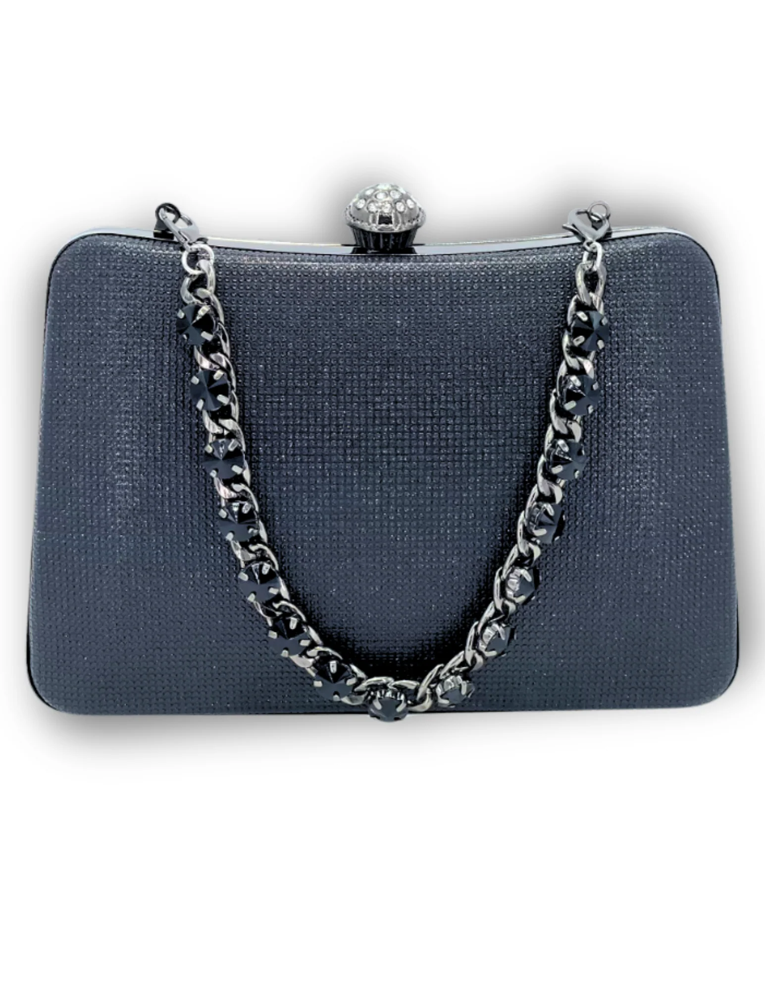 Embellished Chain Sparkle Clutch