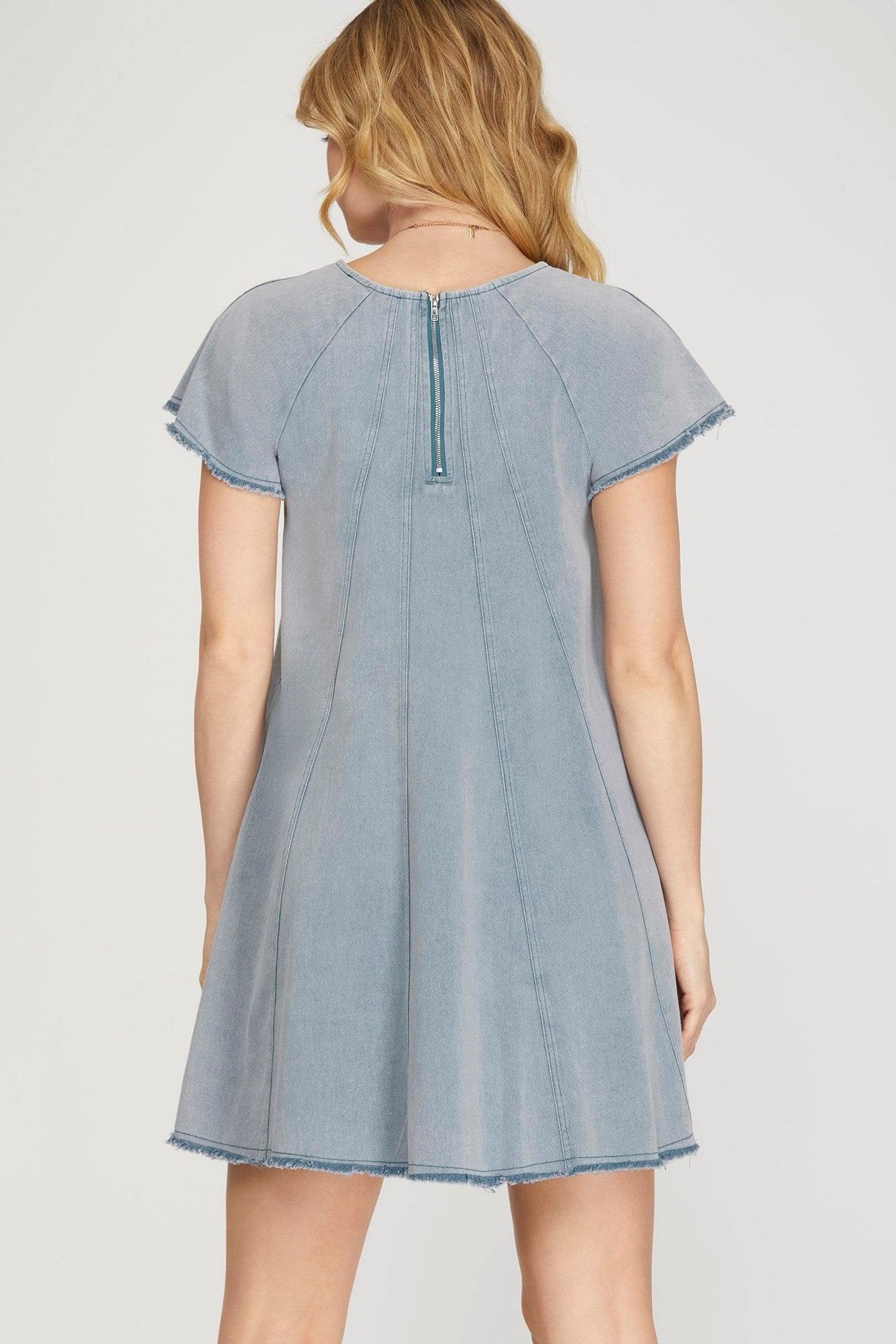 Princess Cut Denim Dress - Image 3