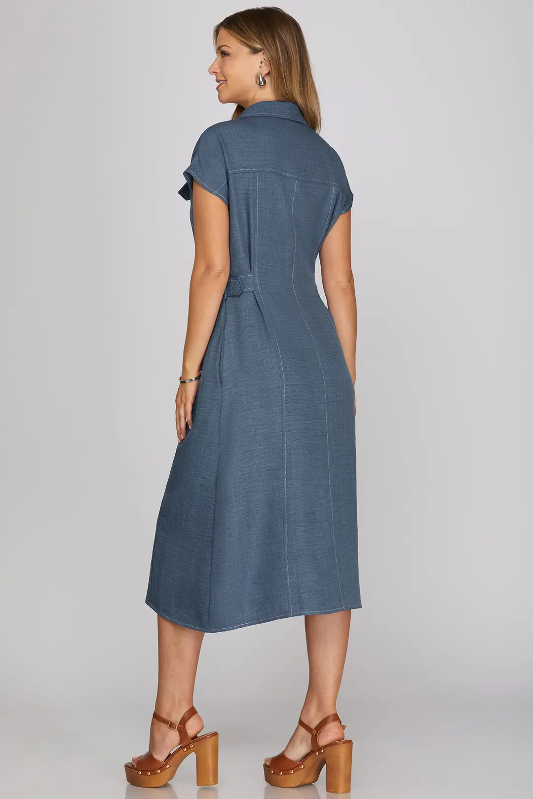 Denim Midi Dress - Image 2
