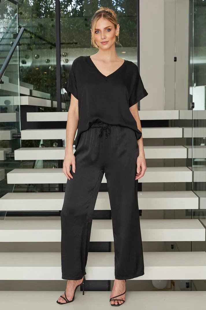 Satin Front & Knit Back Tee - Image 4