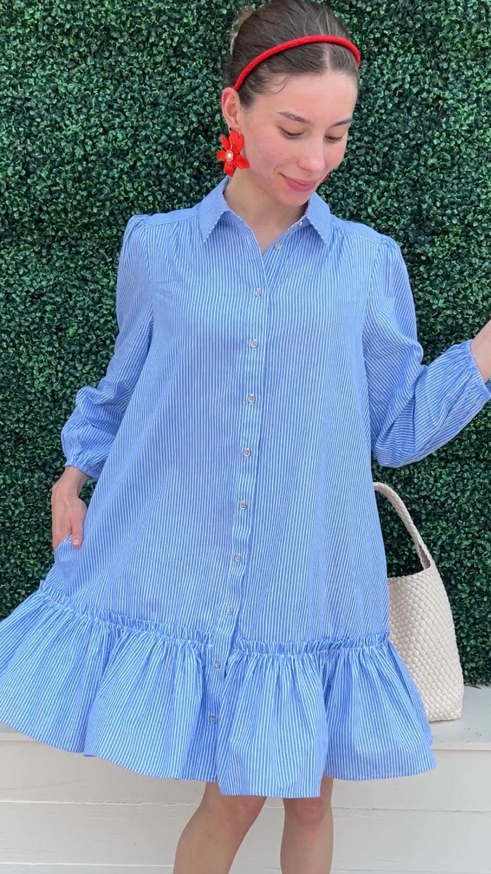 100% Cotton Ruffle Hem Dress - Image 3