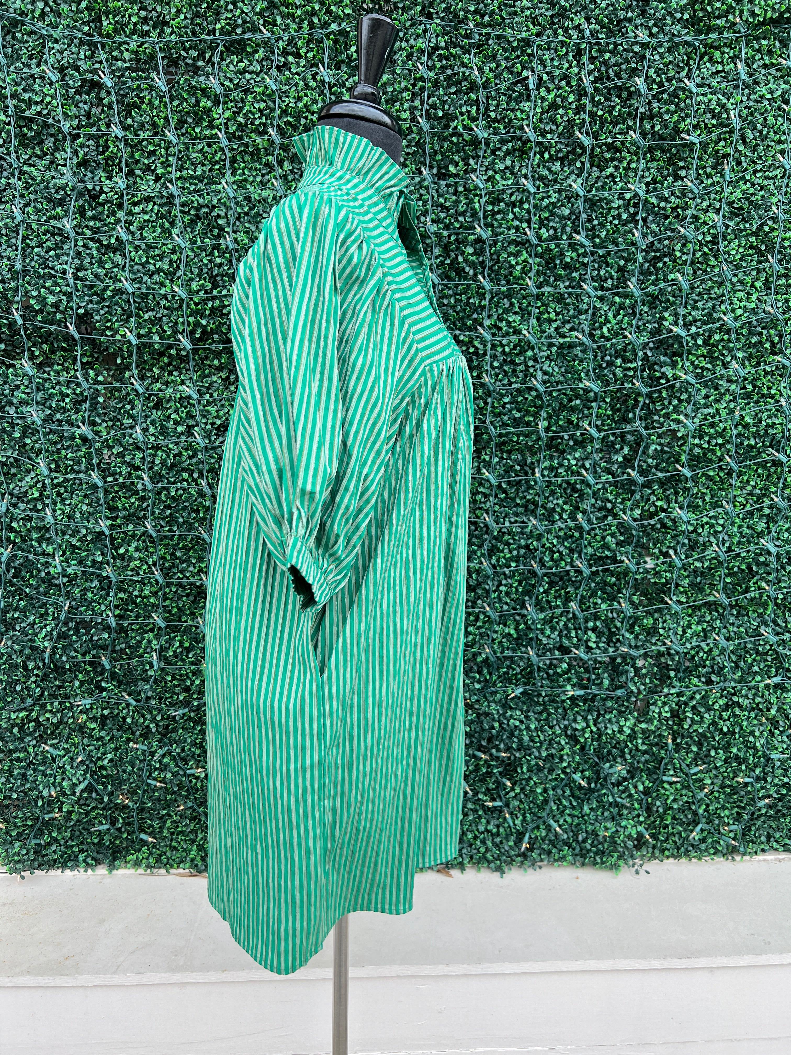 Stripe Puff Sleeve Dress - Image 5