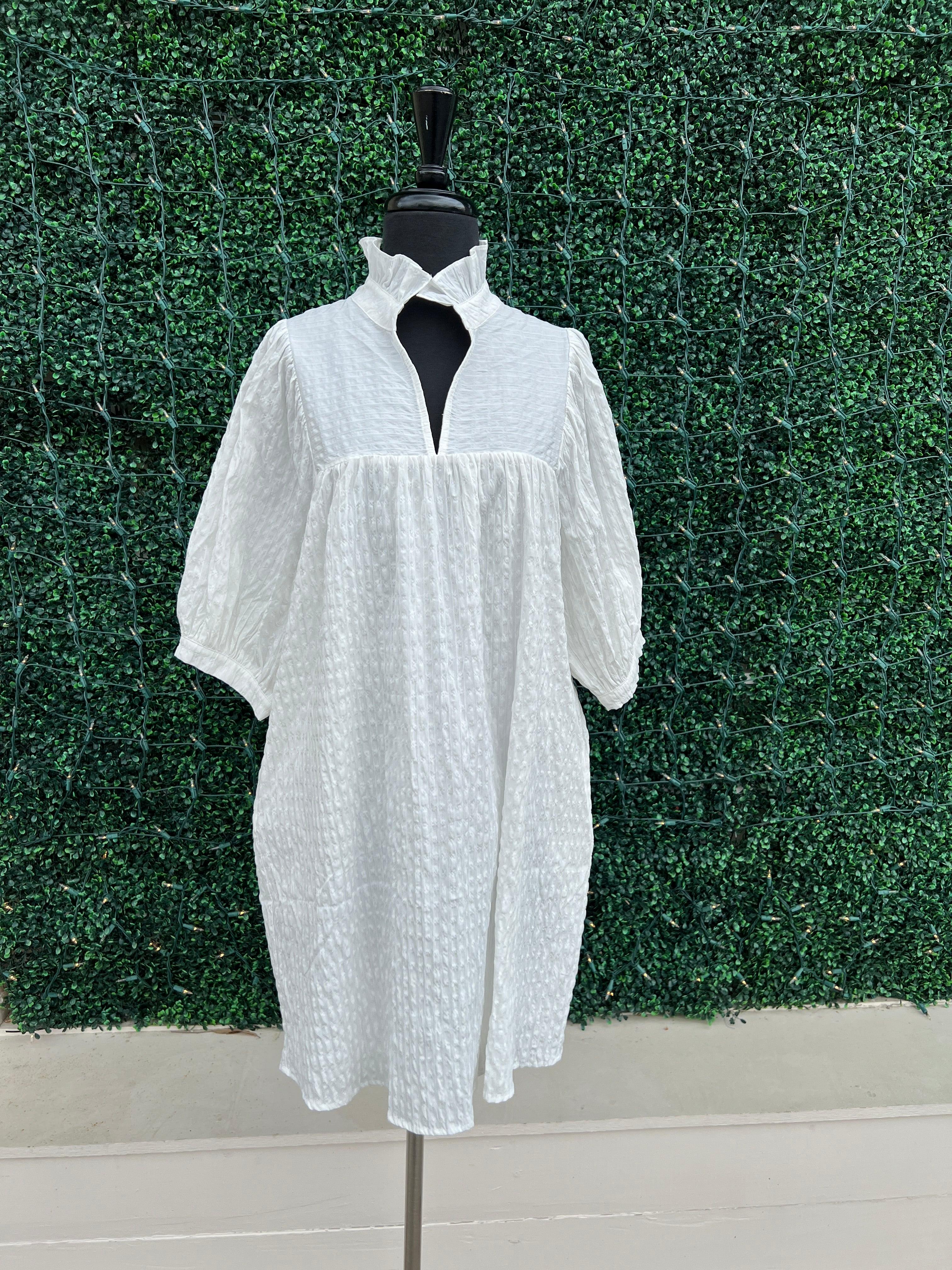 Stripe Puff Sleeve Dress - Image 9