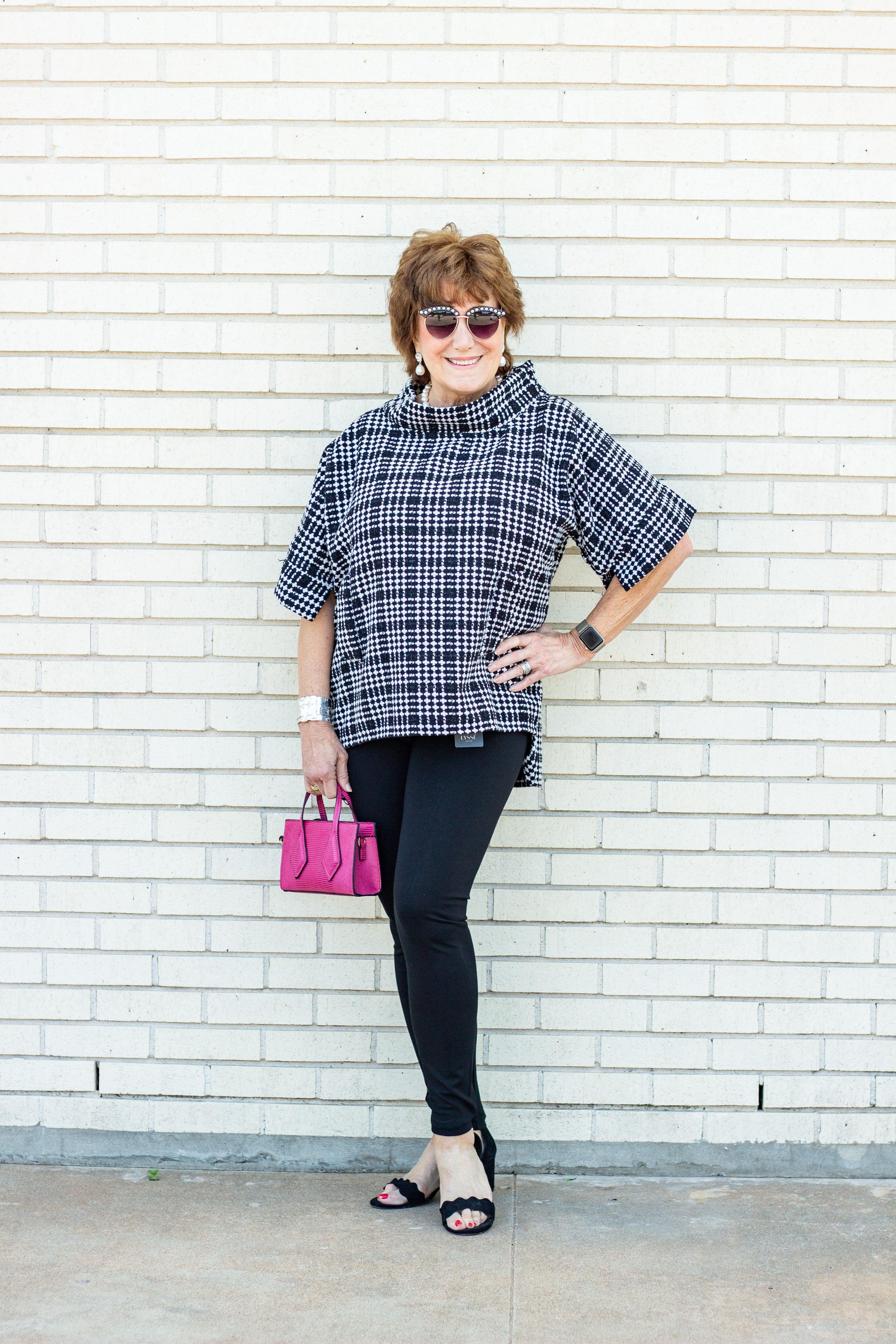 Jackie O Black and White Top