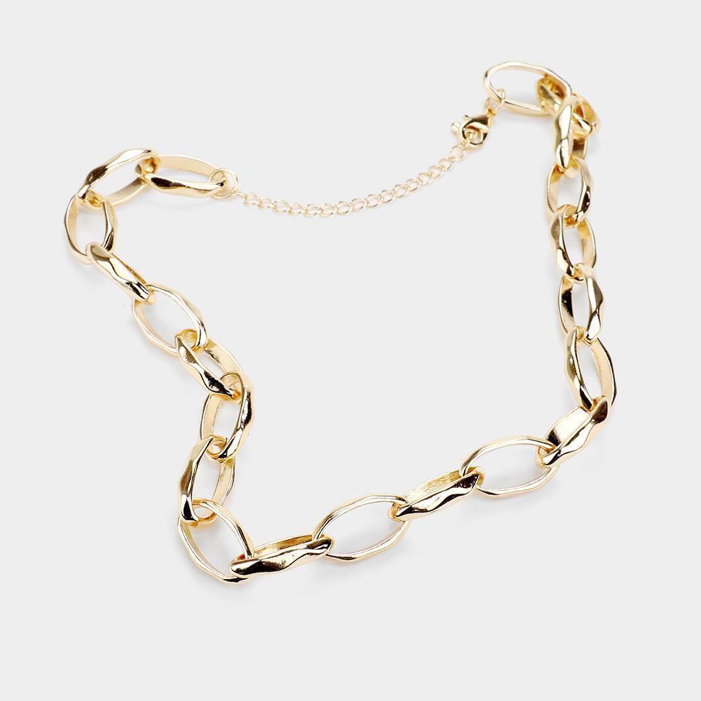 Thick Molded Oval Link Necklace