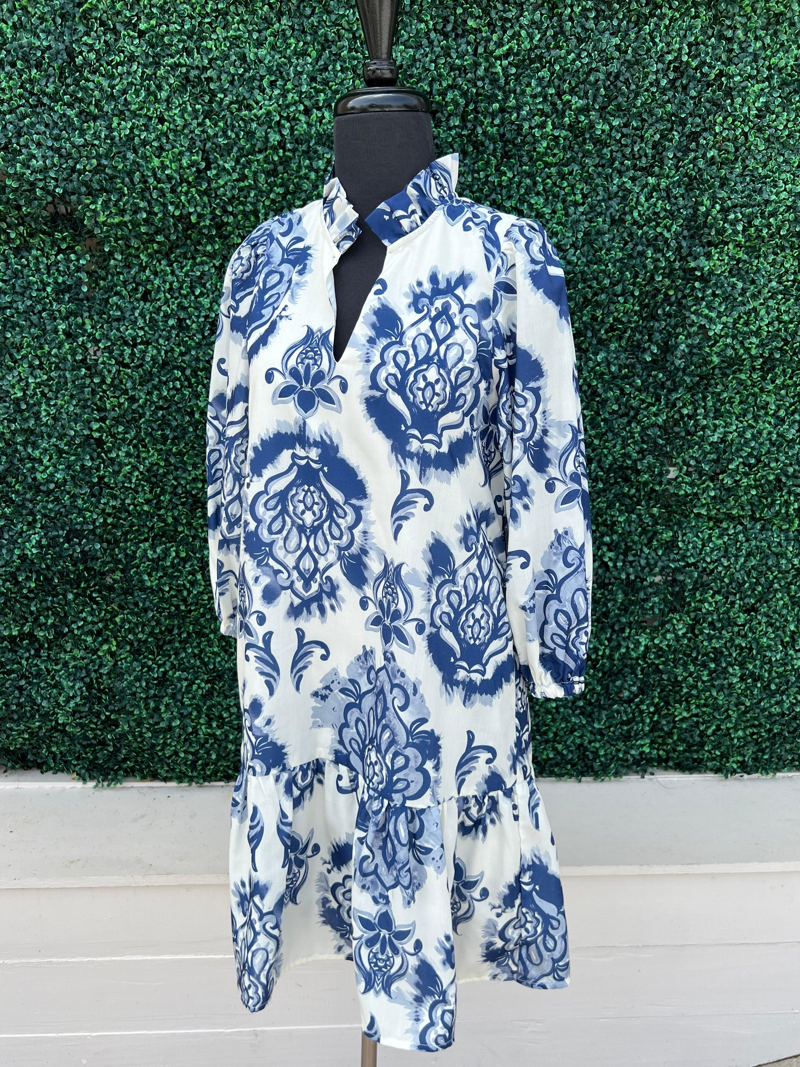 Dramatic Toile Pattern Dress