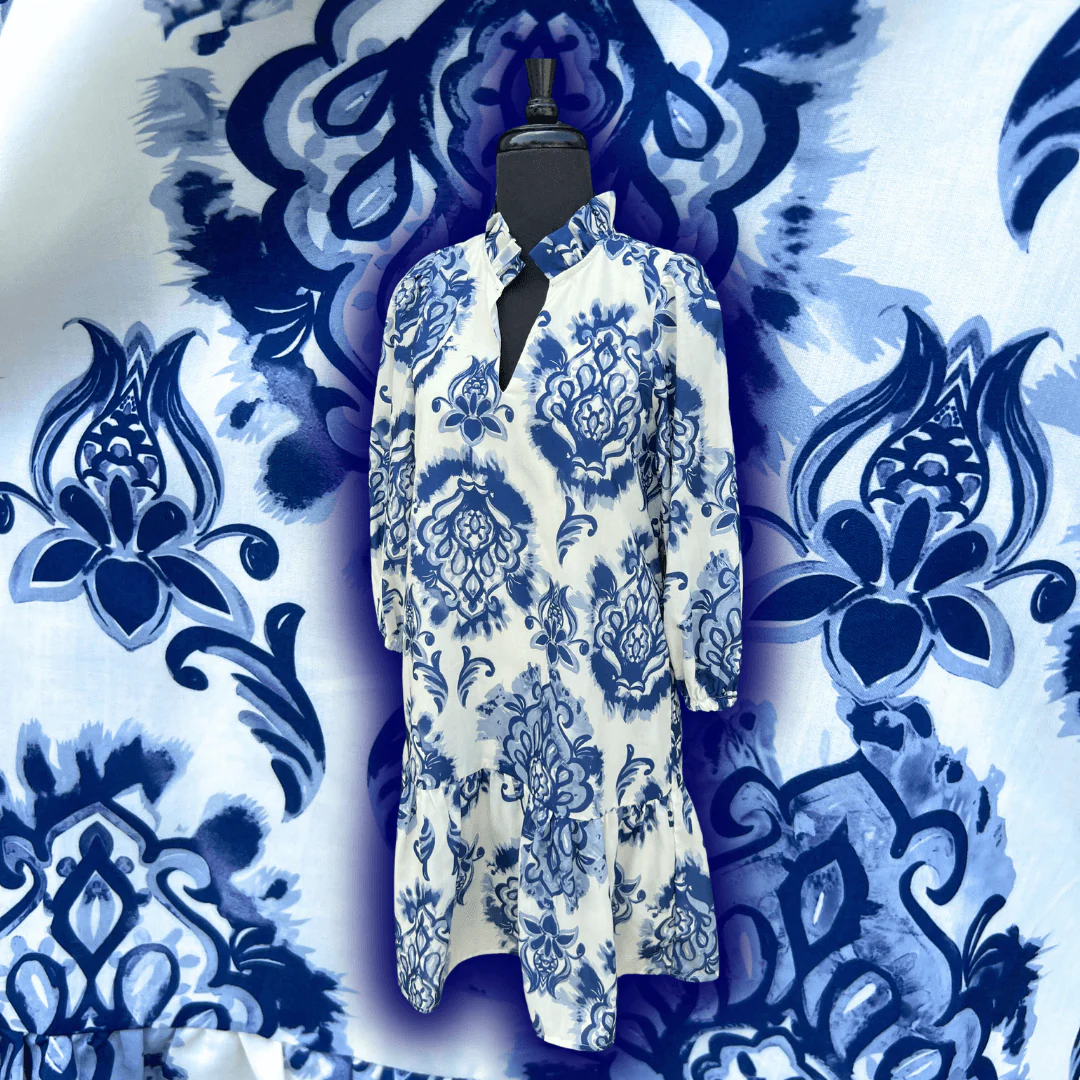 Dramatic Toile Pattern Dress - Image 7