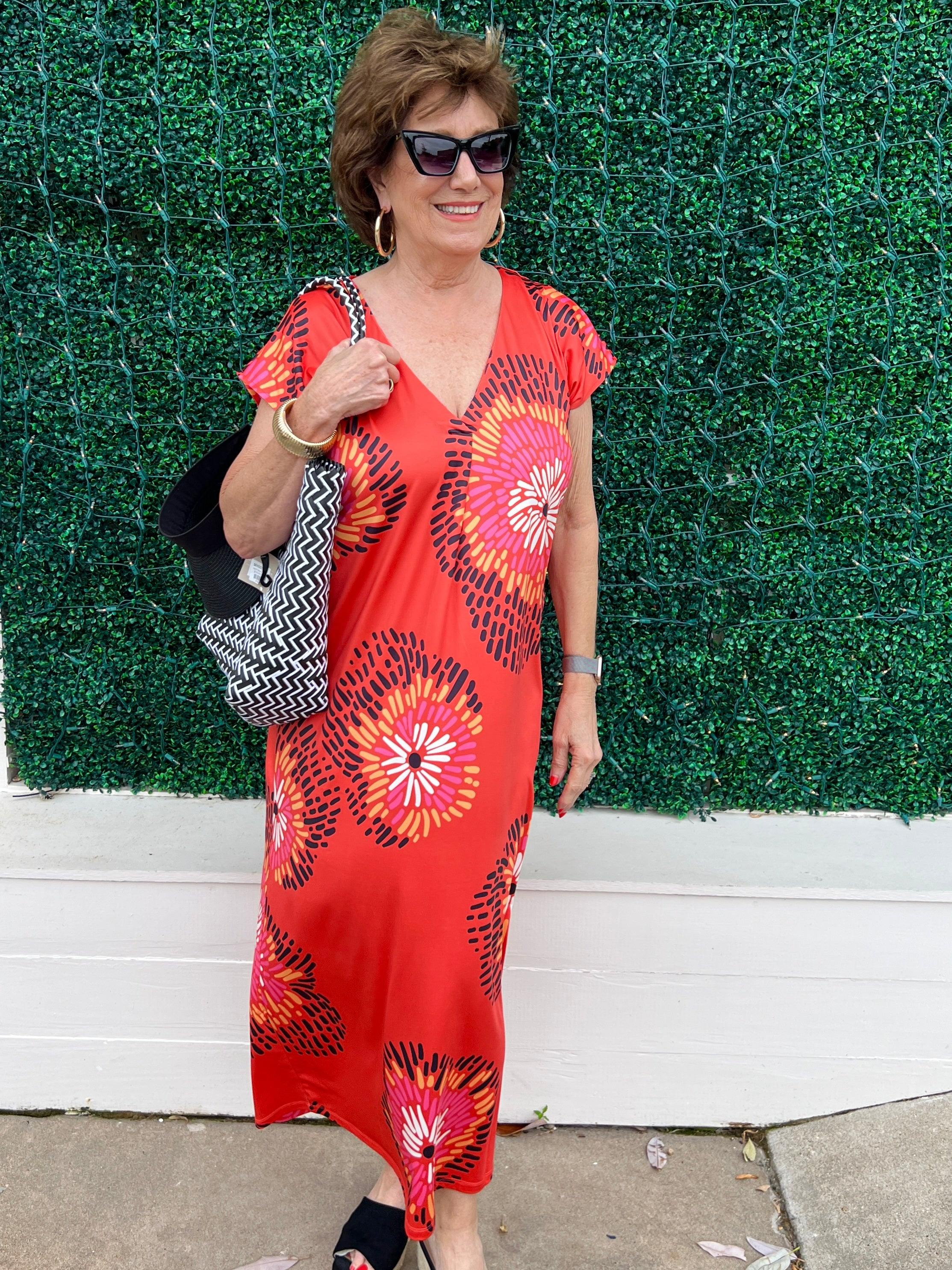 Fireworks Caftan Dress/Cover-Up - Image 2