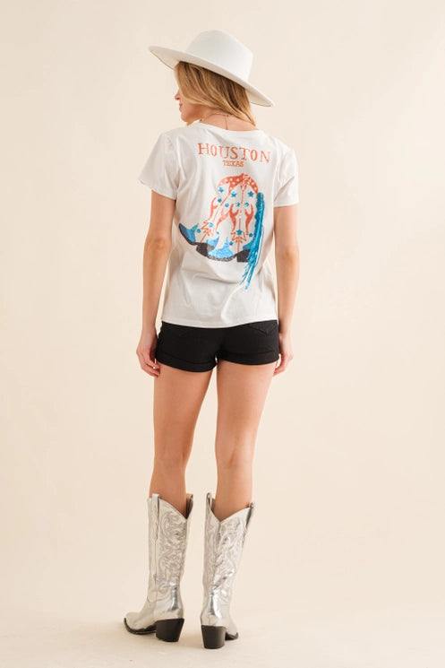 Houston Texas Sequin Astros Tee - Image 2