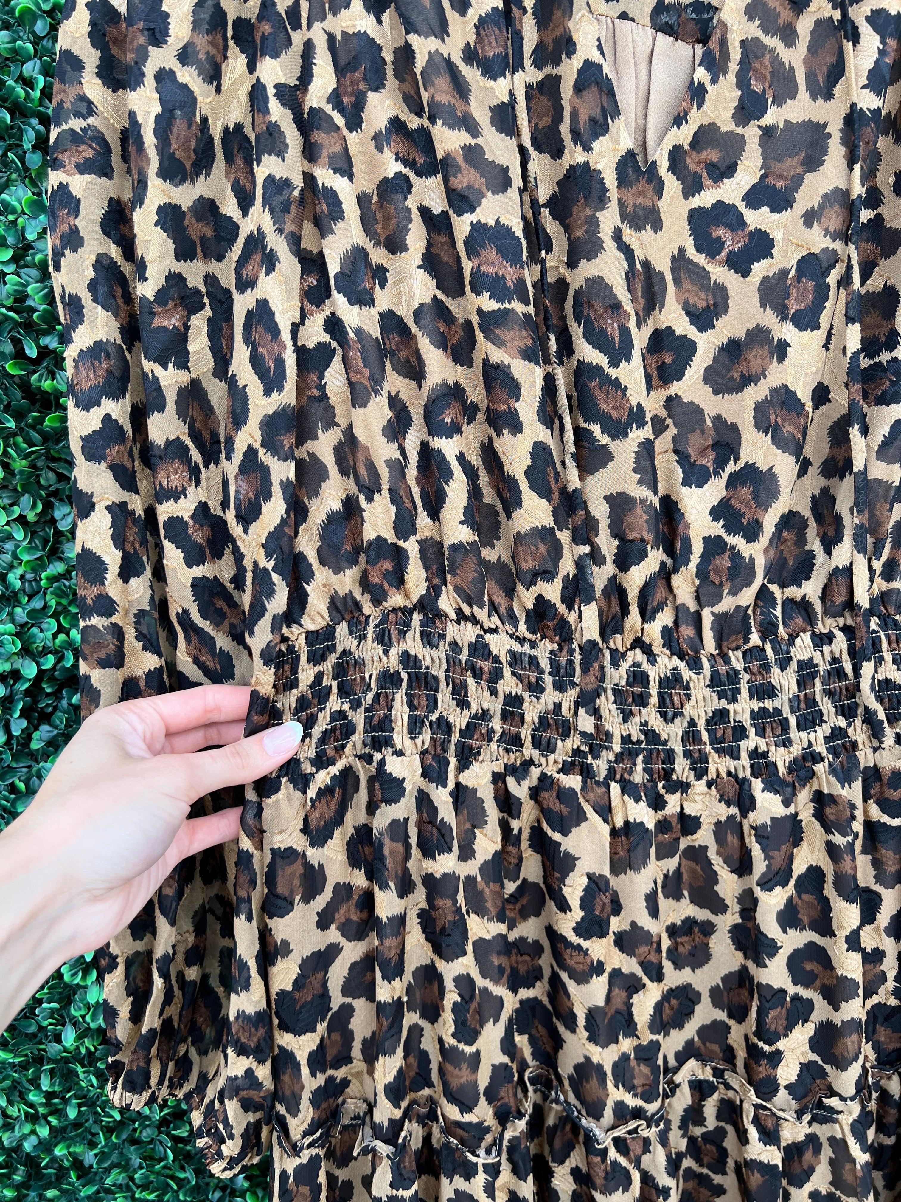 Long Sleeve Cheetah Maxi Dress - Image 4