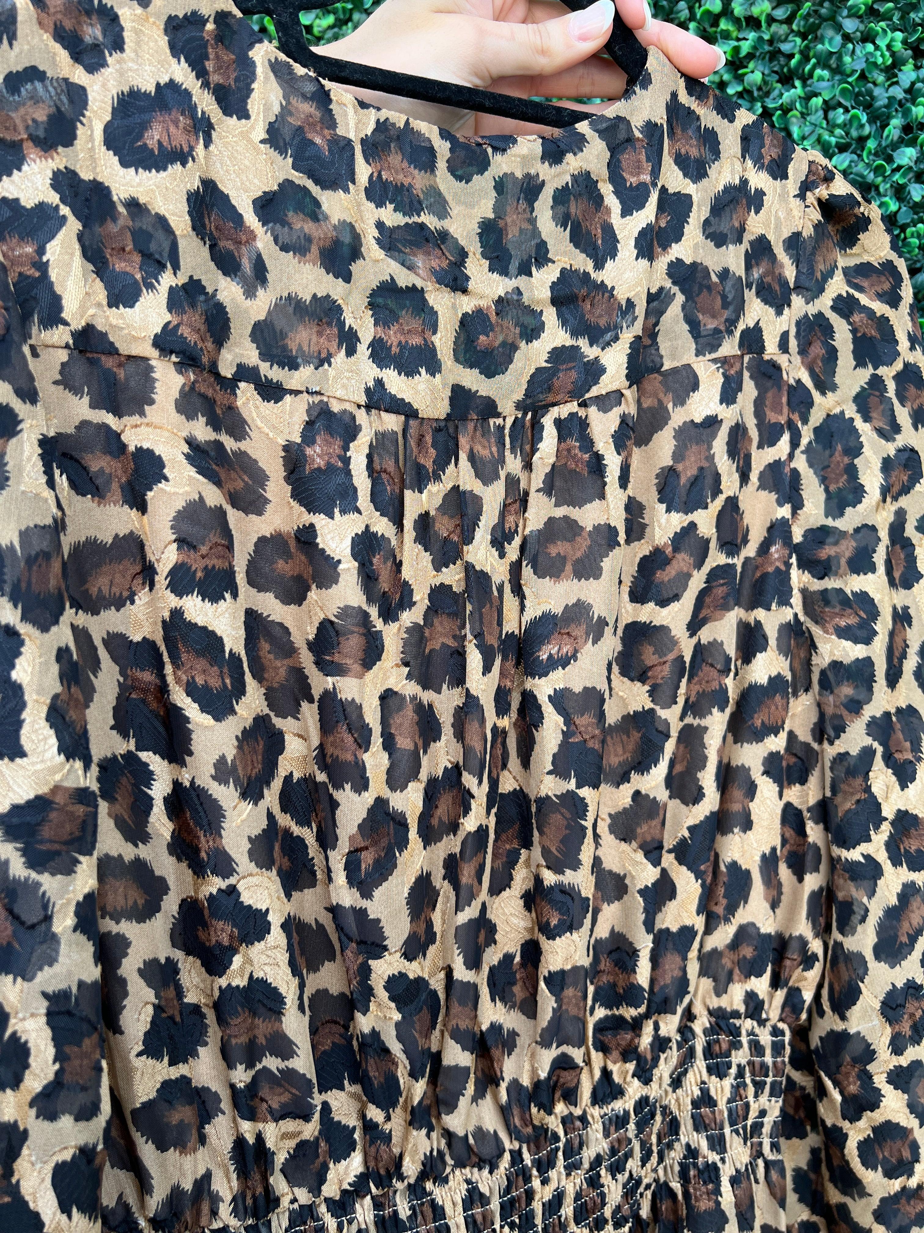 Long Sleeve Cheetah Maxi Dress - Image 5
