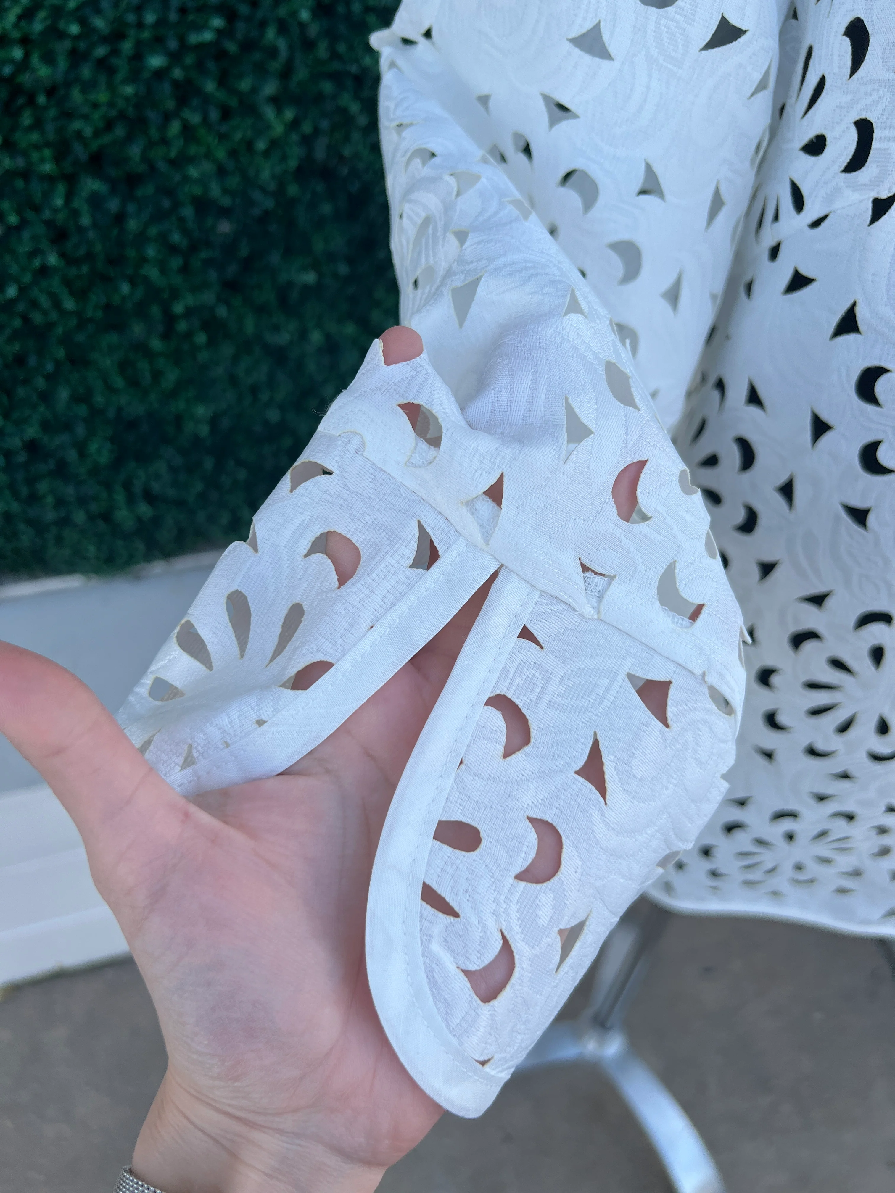 White Laser Cut Dressy Blazer - Image 3