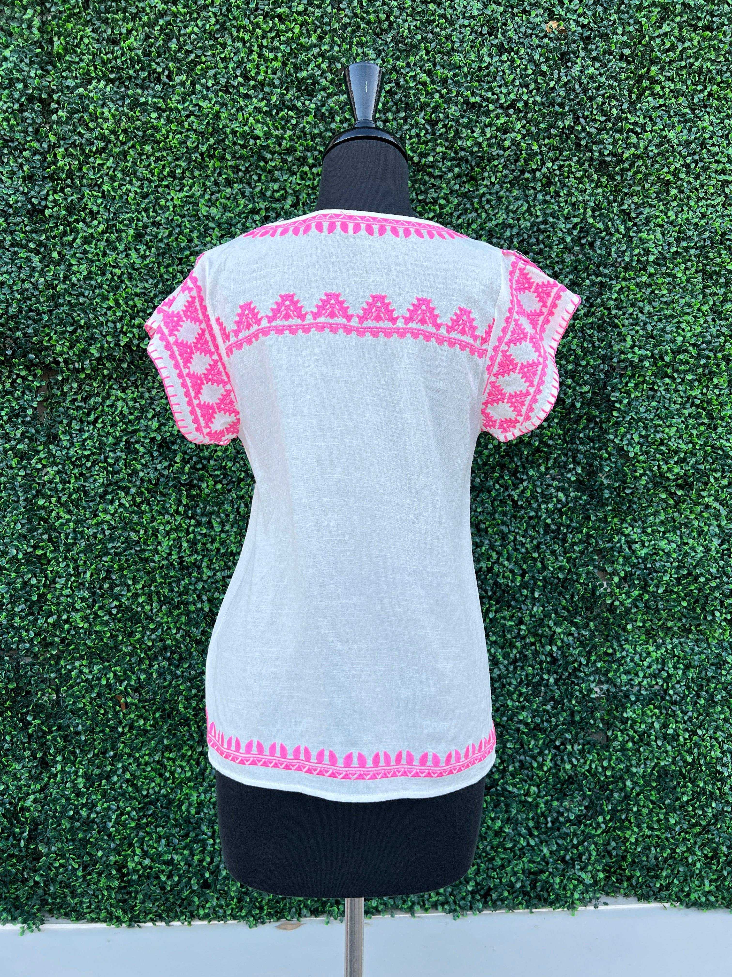 Pink Embroidered Blouse - Image 3